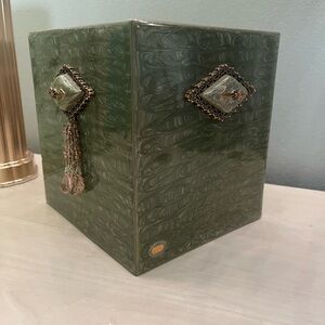 Vintage Mike & Ally Luxury Enamel and Crystal Tissue Box Cover